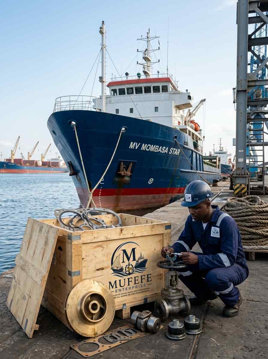 Valve inspection beside MV Mombasa Star
